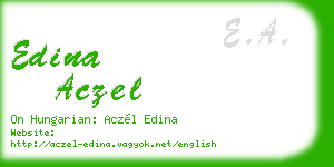 edina aczel business card