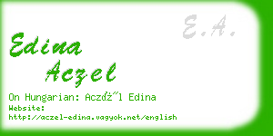 edina aczel business card